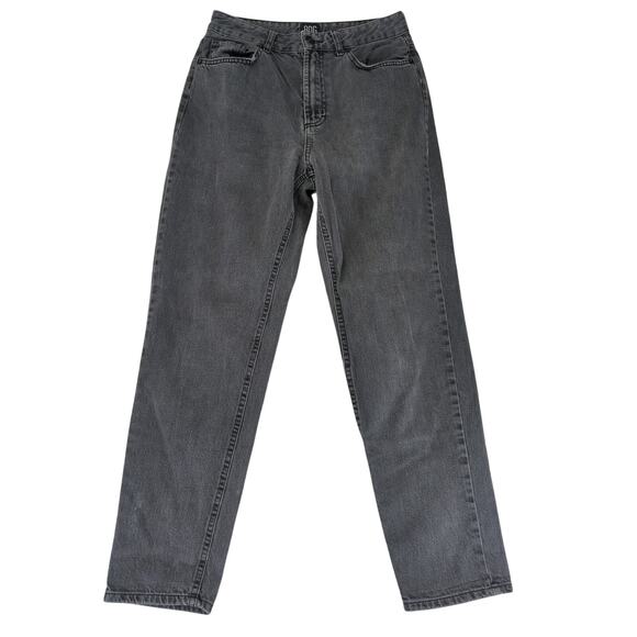BDG Mom Jeans Black Gray Faded Wash Women's 28 High-rise Tapered Leg Rigid Denin - Picture 1 of 8